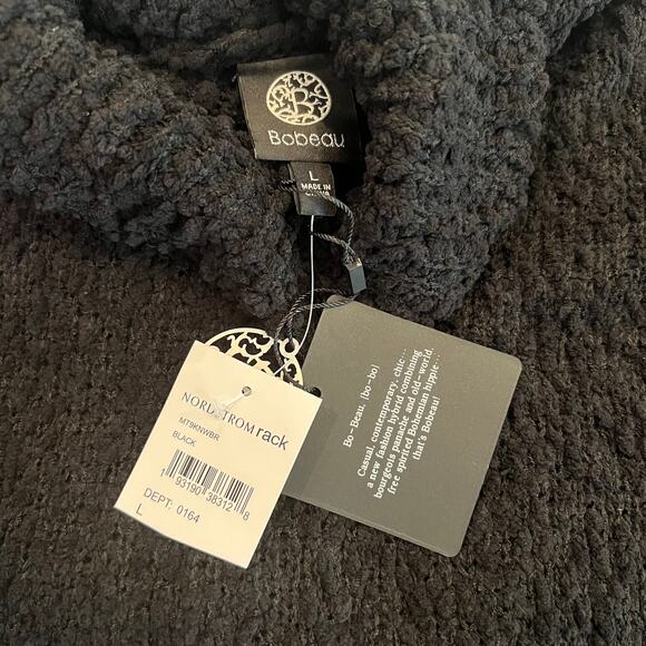 Bobeau NWT Popcorn Black Turtleneck Sweater Size Large - Picture 10 of 13